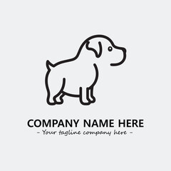 Dog illustration black and white for logo company vector image
