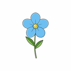 Fototapeta premium blue flower on white background