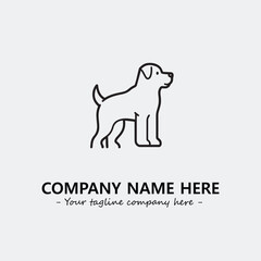 Dog illustration black and white for logo company vector image

