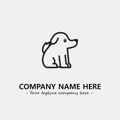Dog illustration black and white for logo company vector image
