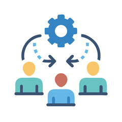 Obraz premium Team Interaction Icon Representing Collaboration and Group Communication