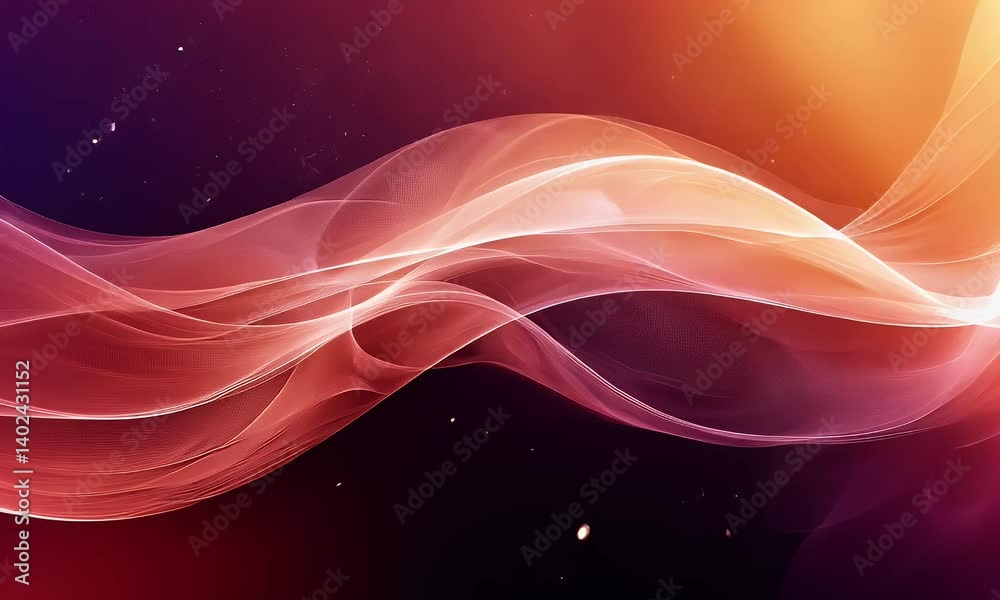 Wall mural abstract colorful flowing waves with gradient light and smooth motion creating a dynamic ethereal ba