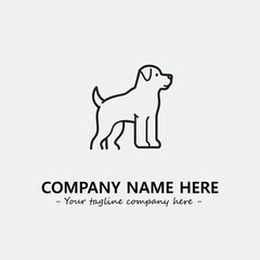 Dog illustration black and white for logo company vector image
