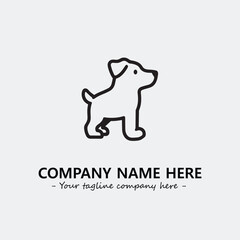 Dog illustration black and white for logo company vector image
