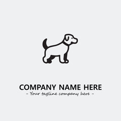 Dog illustration black and white for logo company vector image

