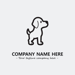 Dog illustration black and white for logo company vector image
