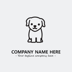 Dog illustration black and white for logo company vector image
