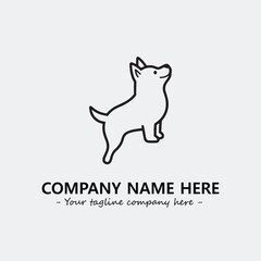Dog illustration black and white for logo company vector image

