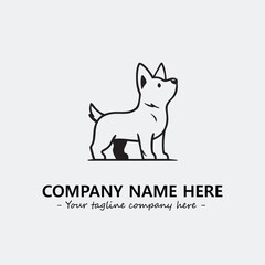 Dog illustration black and white for logo company vector image
