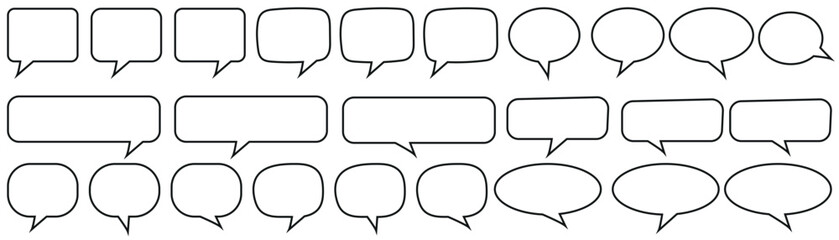 Speech bubble, Speak bubble text, cartoon chatting box, speech balloon, chat bubble line art icon for apps and websites.