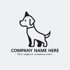 Dog illustration black and white for logo company vector image
