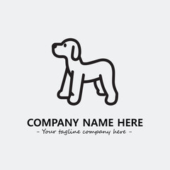 Dog illustration black and white for logo company vector image
