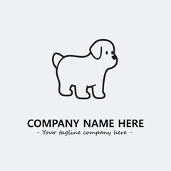 Obraz premium Dog illustration black and white for logo company vector image 