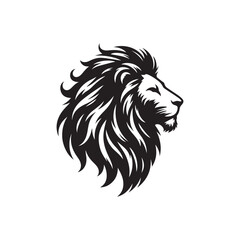 Lion silhouette Vector illustration on white&nbsp;background