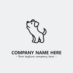 Dog illustration black and white for logo company vector image

