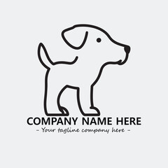 Dog illustration black and white for logo company vector image
