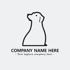 Dog illustration black and white for logo company vector image
