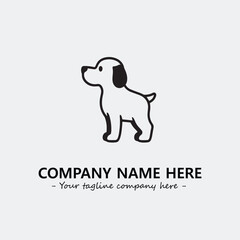 Dog illustration black and white for logo company vector image
