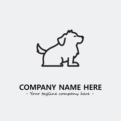 Dog illustration black and white for logo company vector image
