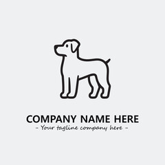 Dog illustration black and white for logo company vector image
