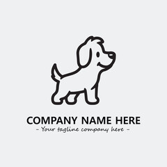 Dog illustration black and white for logo company vector image
