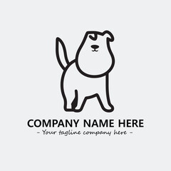 Dog illustration black and white for logo company vector image
