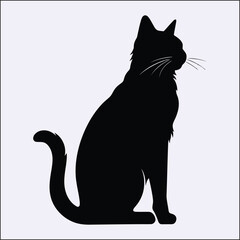 Fototapeta premium Silhouette of Cat, Kitty Icon