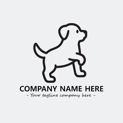 Dog illustration black and white for logo company vector image
