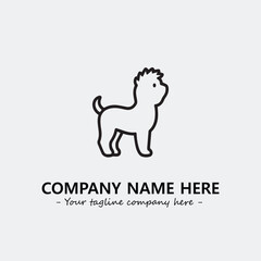 Dog illustration black and white for logo company vector image

