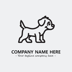 Dog illustration black and white for logo company vector image
