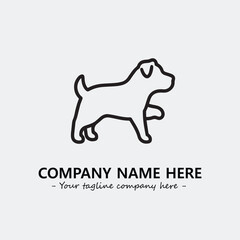 Dog illustration black and white for logo company vector image
