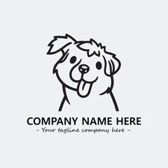 Dog illustration black and white for logo company vector image
