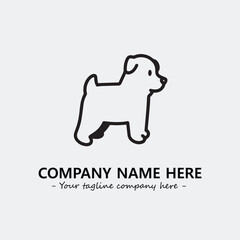 Dog illustration black and white for logo company vector image
