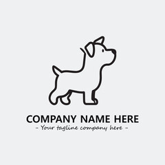 Dog illustration black and white for logo company vector image
