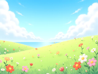 Outdoor scenery Blue sky White cloud grassland nature travel grassland season background