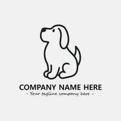 Dog illustration black and white for logo company vector image
