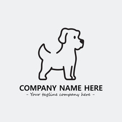 Dog illustration black and white for logo company vector image
