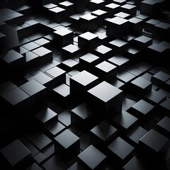 Abstract Black Cube Background
