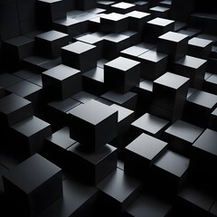 Abstract Black Cube Pattern