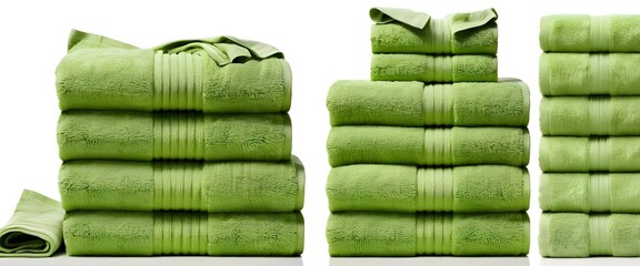 Stack of Green Bath Towels