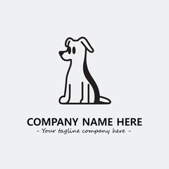 Dog illustration black and white for logo company vector image
