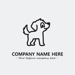 Dog illustration black and white for logo company vector image
