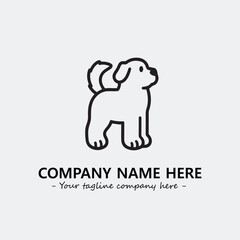 Dog illustration black and white for logo company vector image
