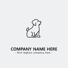 Dog illustration black and white for logo company vector image
