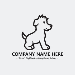 Dog illustration black and white for logo company vector image
