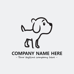 Dog illustration black and white for logo company vector image

