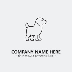 Dog illustration black and white for logo company vector image
