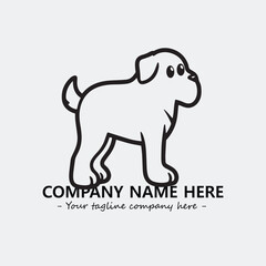 Dog illustration black and white for logo company vector image
