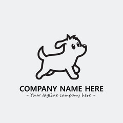 Dog illustration black and white for logo company vector image
