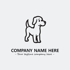 Dog illustration black and white for logo company vector image
